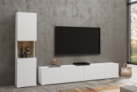 Skříňka tv stojací - závěsná AVA 180 - Bílý / wotan Obývací stěna