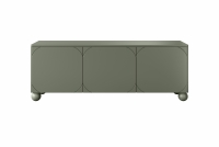 Sonatia II háromajtós TV szekrény, gömb lábakon - 150 cm - oliva színű szafka rtv zöld