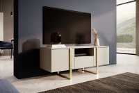 TV stolek Verica 150 cm s výklenkem - kašmírová / zlaté nožky barevné provedení: kašmír / zlaté nožky