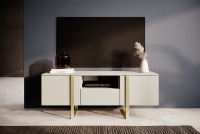 TV stolek Verica 150 cm s výklenkem - kašmírová / zlaté nožky kolekce Verica