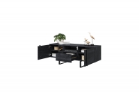 TV stolek Verica 150 cm s výklenkem - charcoal / černé nožky skříňka TV do obývacího pokoje