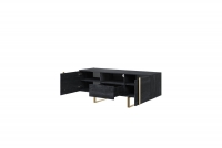 TV stolek Verica 150 cm s výklenkem - charcoal / zlaté nožky solidní konstrukce