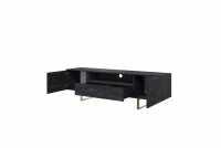 TV stolek Verica 200 cm s výklenkem - charcoal / zlaté nožky solidní konstrukce