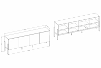 Dulap TV Wezilo 204 cm - bialy supermat Dulap TV Wezilo 204 cm - bialy supermat