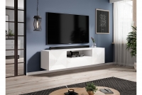 Závesná TV skrinka Asha 167 cm - biely lesk 