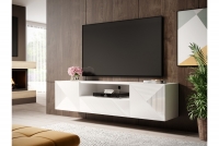 Závesná TV skrinka Asha 167 cm - biely lesk 