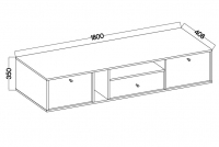 TV stolík závesná Lotina IV 2K1S 180 cm - eukalyptus TV skrinka závesná Lotina IV 2K1S z szuflada 180 cm - eukaliptus