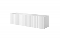 Závěsný TV stolek Nicole 150 cm - bílá / bílý mat szafka rtv z frezami