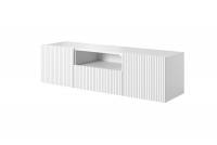 Závěsný TV stolek Nicole 150 cm s výklenkem - bílá / bílý mat szafka RTV wisząca
