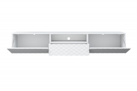 Závěsný TV stolek Scalia 190 cm s výklenkem - bílý mat moderní styl