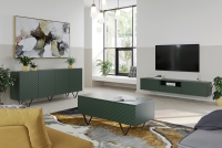 SCALIA 190 2K1SZ TV-szekrény, nyitott polccal, falra szerelhető - matt sötétzöld Zeloné Nábytek do obývacího pokoje