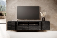 Závěsný TV stolek Verica 200 cm s výklenkem - charcoal  / černé úchytky Skříňka TV závěsná Verica 200 cm