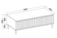 TV stolek se zásuvkami Kasalia 2S - 140 cm - dub evoke Skříňka RTV se zásuvkami Kasalia 2S - 140 cm - dub evoke