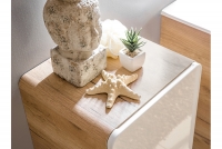 Závěsná koupelnová skříňka Aruba 830 - 35 cm - bílý lesk / dub zlatý Skříňka comad