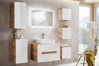 Závěsná koupelnová skříňka Aruba 35 cm - bílý lesk / dub craft Nábytek lazienkowe aruba 