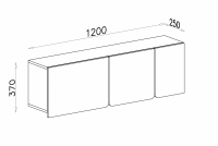 Függő szekrény Luca 12 - 120 cm - eukaliptusz Szafka függő Luca 12 - 120 cm - eukaliptus