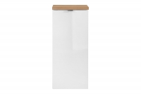 Skříňka s košem do koupelny Capri 811 Bílý lesk/Dub Žlutý. Skříňka s košem do koupelny 