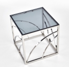 Konferenční stolek krychle Universe - stříbrná / kouřové sklo universe Čtverec Konferenční stolek, Rošt - Stříbrný, Sklo - kouřový