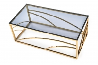 Konferenční stolek krychle Universe - zlatá / kouřové sklo universe Čtverec Konferenční stolek, Rošt - zlatý, Sklo - kouřový