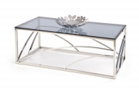 UNIVERSE asztal, keret - ezüst, üveg - füstös UNIVERSE Konferenční stolek, Podstavec - Stříbrný, Sklo - kouřový