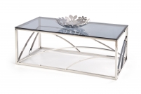 UNIVERSE asztal, keret - ezüst, üveg - füstös universe Konferenční stolek, Rošt - Stříbrný, Sklo - kouřový