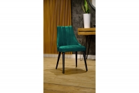 židle drewniane Valerii s čalouněným sedákem - tmavý Zelený Monolith 37 / černé Nohy židle na drewnianych nogach