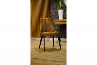 Scaun din lemn Valeri cu scaun tapițat - muștar Monolith 48 / negru Picioare Židle na czarnych nogach