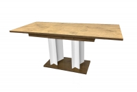 Stůl rozkládaný pro obývacího pokoje Lutaret - Dub lancelot/Bílý mat Stůl Lutaret rozlozony