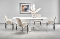 VIVALDI Stůl összecsukható Deska - Bílý mramor, Nohy - Bílý vivaldi stůl rozkladany Deska - Bílý mramor, Nohy - Bílý