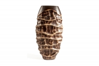 Dekorativní váza Cleo 04 - hnědá / žlutá wazon brązowy