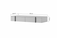 Larena 120 cm függő konzol / toalett fiókokkal - fekete beton / fekete fogantyúk függő konsola / toaletka Larena fiokokkal 120 cm - fekete beton / fekete fogantyúk