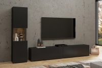 Vitrína stojaco - závesná AVA 05 - Čierny / wotan závesná čierny obývacia stena
