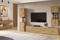 Vitrína stojaco - závěsná AVA 05 - artisan / Černý Nábytek do obývacího pokoje