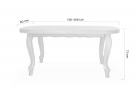 Stôl rozkladany w drewnianej okleinie 160-200 Ludwik na drewnianych nogach - Dub Stôl rozkladany w drewnianej okleinie 160-200 Ludwik na drewnianych nogach - Dub - Rozmery