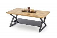 XENA téglalap alakú dohányzóasztal - fekete / natúr  XENA OBDÉLNÍK Konferenční stolek Fekete / přírodní