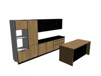 KAMMONO Komplet 11 - K2 BLACK - zostava kuchynského nábytku Komplet kuchyňského nábytku Kammono 360cm - zestawienie bryl 