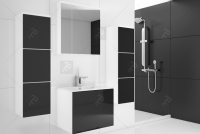 Kúpelňový nábytok Roko - MDF Čierny lesk 