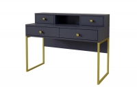 Komplet kancelárskeho nábytku Cloe - Tmavo modrá - Zlatá Písací stôl so zásuvkami Cloe 03 - granátová - Žltý