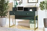 Komplet kancelárskeho nábytku Cloe - Zelená - Zlatá Zelené biuko 