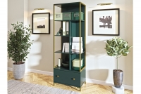 Komplet kancelárskeho nábytku Cloe - Zelená - Zlatá Zelený Regál 