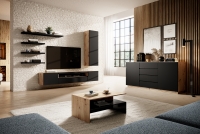 Komplet nábytku do obývacího pokoje Loftia 2 - artisan/Černý mat