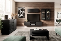 Zostava nábytku do obývačky Loftia 2 - čierna/Čierny mat