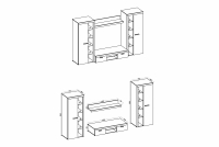 Set Luiza XL - beton deschis Complet mobilier pentru camera de zi Luiza XL - bialy / beton clar