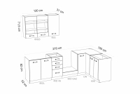 Kuchyňská linka Elko 270x150 cm - bílá Komplet nábytku kuchennych Elko 270x150cm - bílá