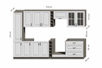 Kuchynský set Estella 315 cm - dub artisan / biely mat Komplet nábytku kuchynského Estella 315cm - biely mat / Dub artisan