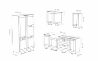 Komplet nábytku kuchynského Framilo 120x230cm - Biely Komplet nábytku kuchynského Framilo 120x230cm - Biely