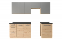 Komplet kuchyňského nábytku Langen - 240 cm - stejar artizanal / grey Nábytek do kuchyně Nábytek Gala 