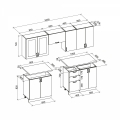 VIKTORIA 240 Bucatariekorpus: alb, partea partea frontalăală: albastru marin / alb Complet mobilier kuchennych Viktoria 240 cm - bialy / albastru marin