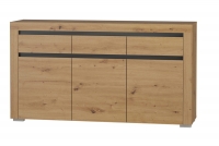 Komplet nábytku do obývacího pokoje Arizona Dub Artisan / Antracitová Komoda se zásuvkami imitujícími dřevo