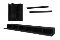 Komplet nábytku do obývacího pokoje s komodou a konferenčním stolkem Baros 10 Černý lesk  Obývací stěna Černá lesk